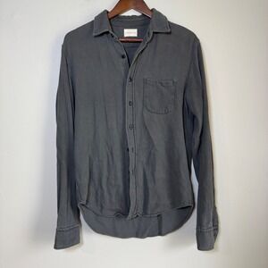 Simon Miller Heavy‎ Cotton Twill Long Sleeve Button Down Shirt Size 1 Charcoal